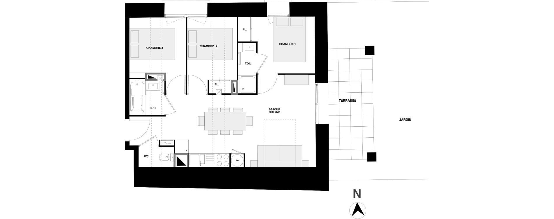 Appartement T4 de 51,48 m2 &agrave; Urrugne Centre