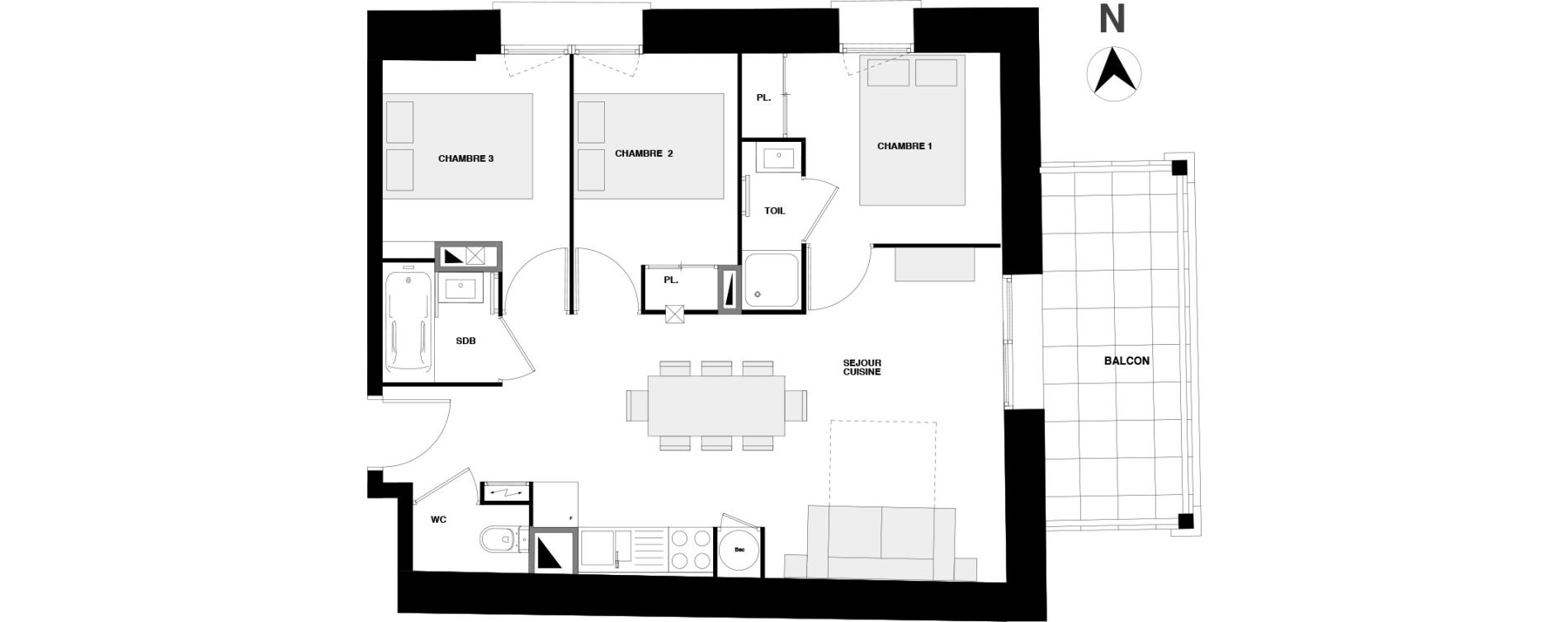 Appartement T4 de 53,43 m2 &agrave; Urrugne Centre
