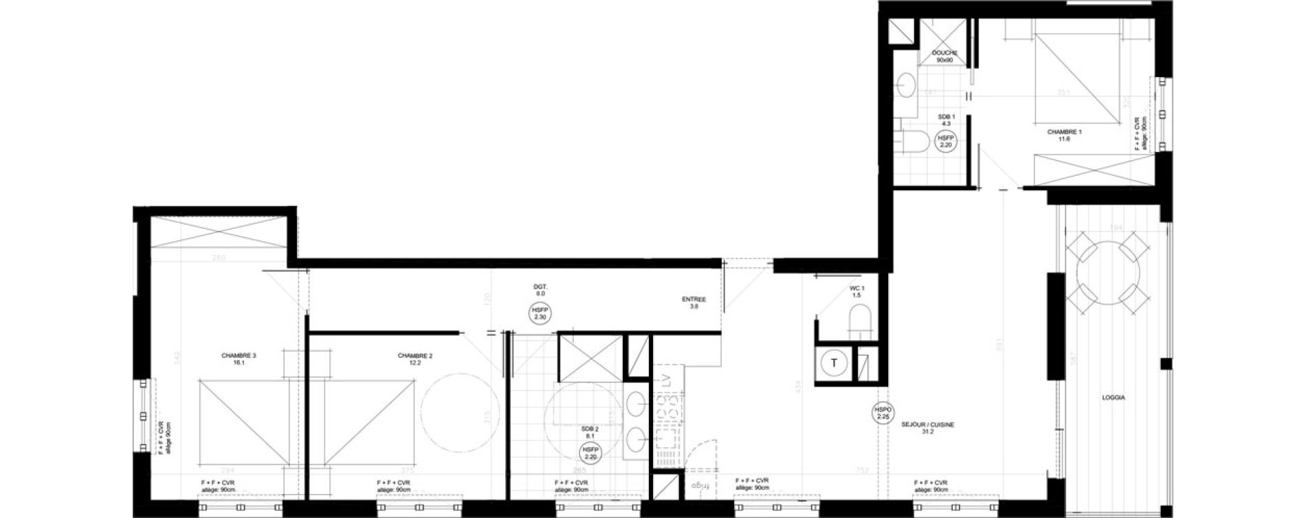 Appartement T4 de 96,80 m2 &agrave; Urrugne Socoa