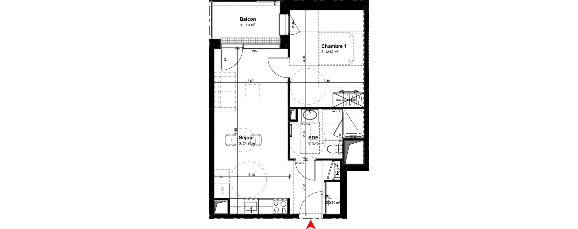 Appartement T2 meubl&eacute; de 43,05 m2 &agrave; Buxerolles Centre