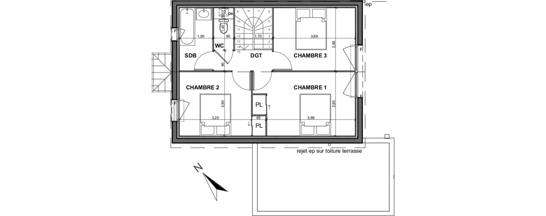 Maison T4 de 84,00 m2 &agrave; Buxerolles Centre