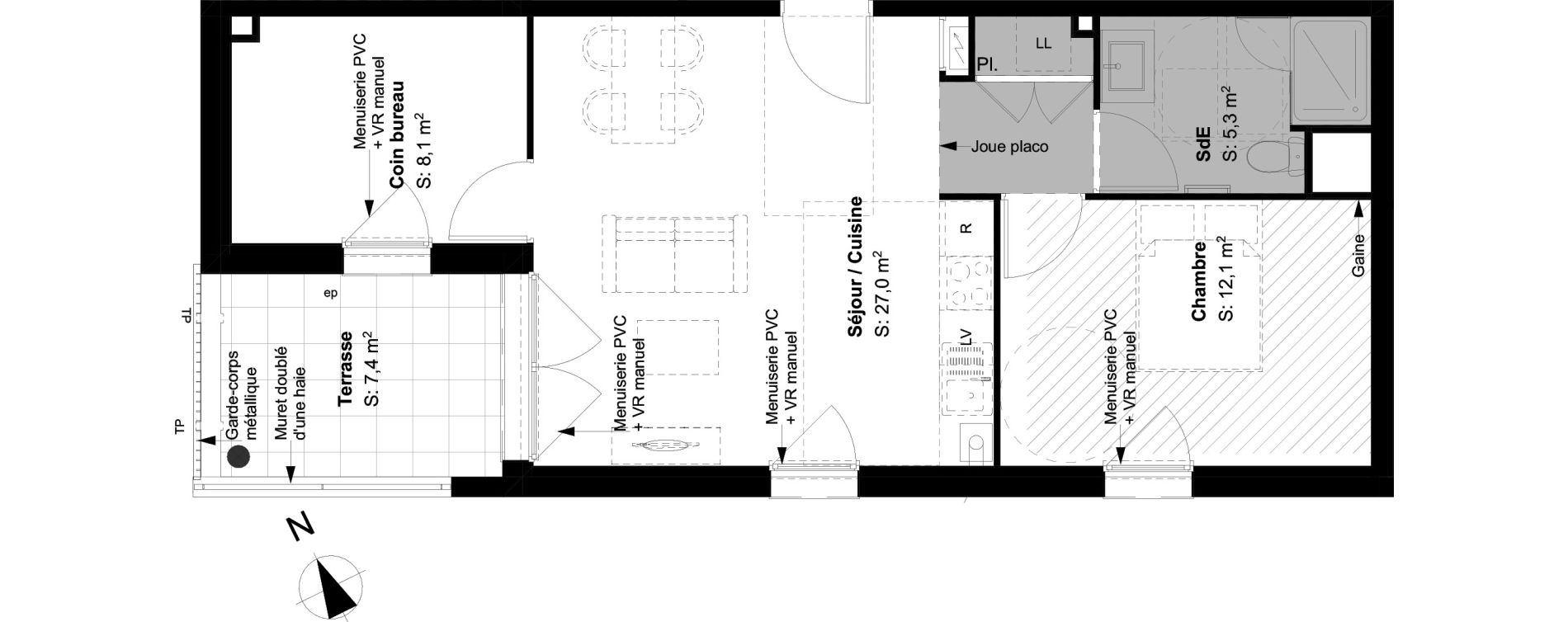 Appartement T2 de 52,50 m2 &agrave; Buxerolles Planty - amandiers