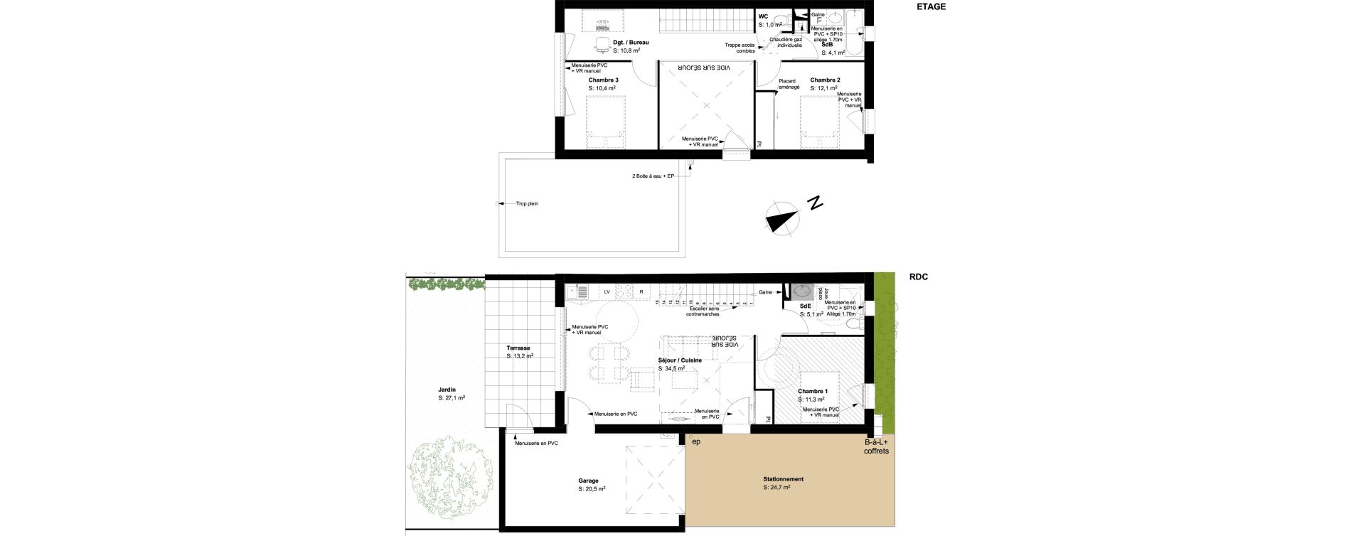 Maison T4 de 89,30 m2 &agrave; Buxerolles Planty - amandiers