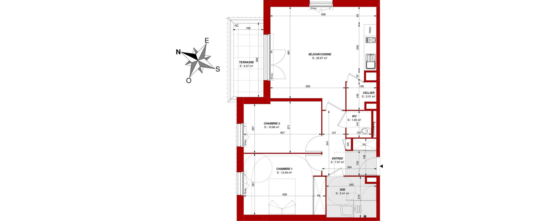 Appartement T3 de 66,34 m2 &agrave; Ch&acirc;tellerault Centre