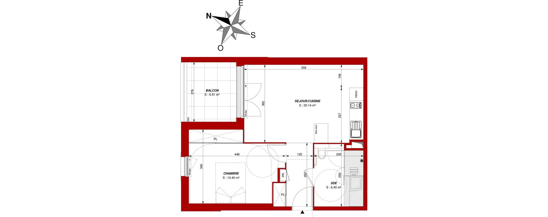 Appartement T2 de 44,37 m2 &agrave; Ch&acirc;tellerault Centre