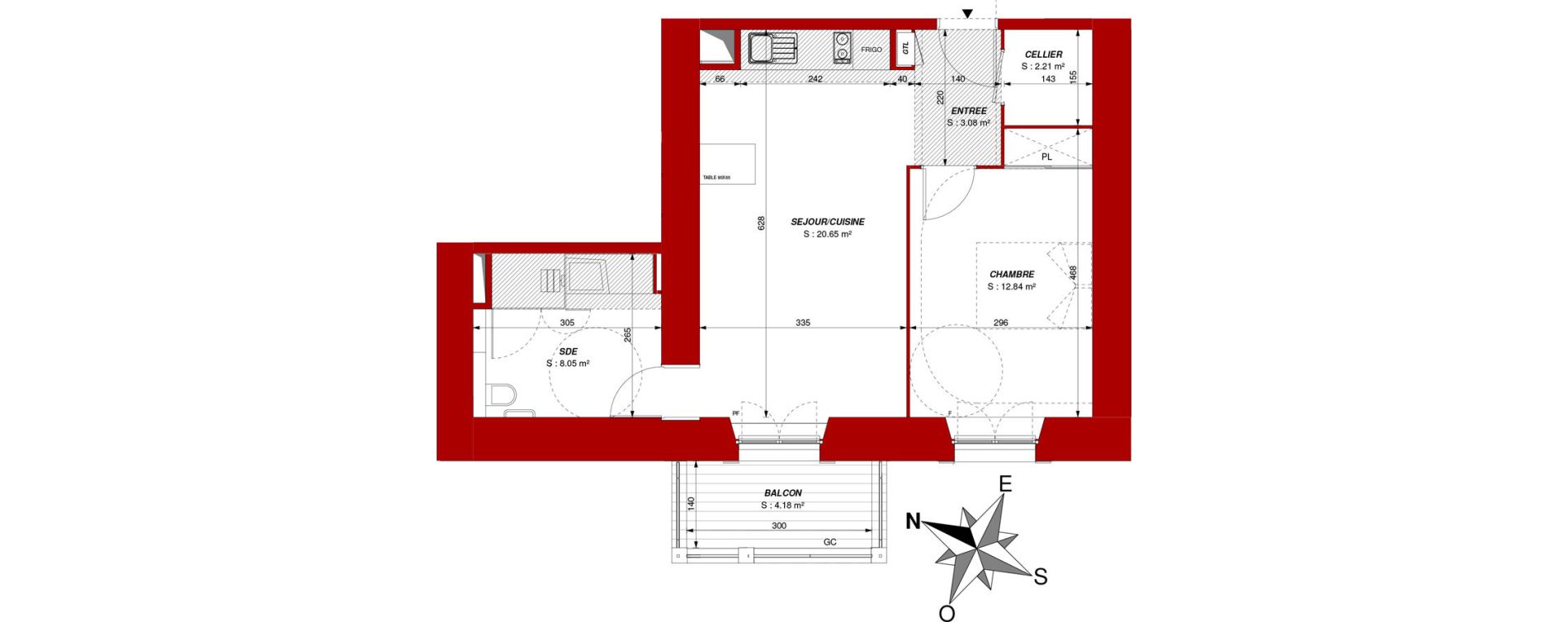 Appartement T2 de 46,83 m2 &agrave; Ch&acirc;tellerault Centre