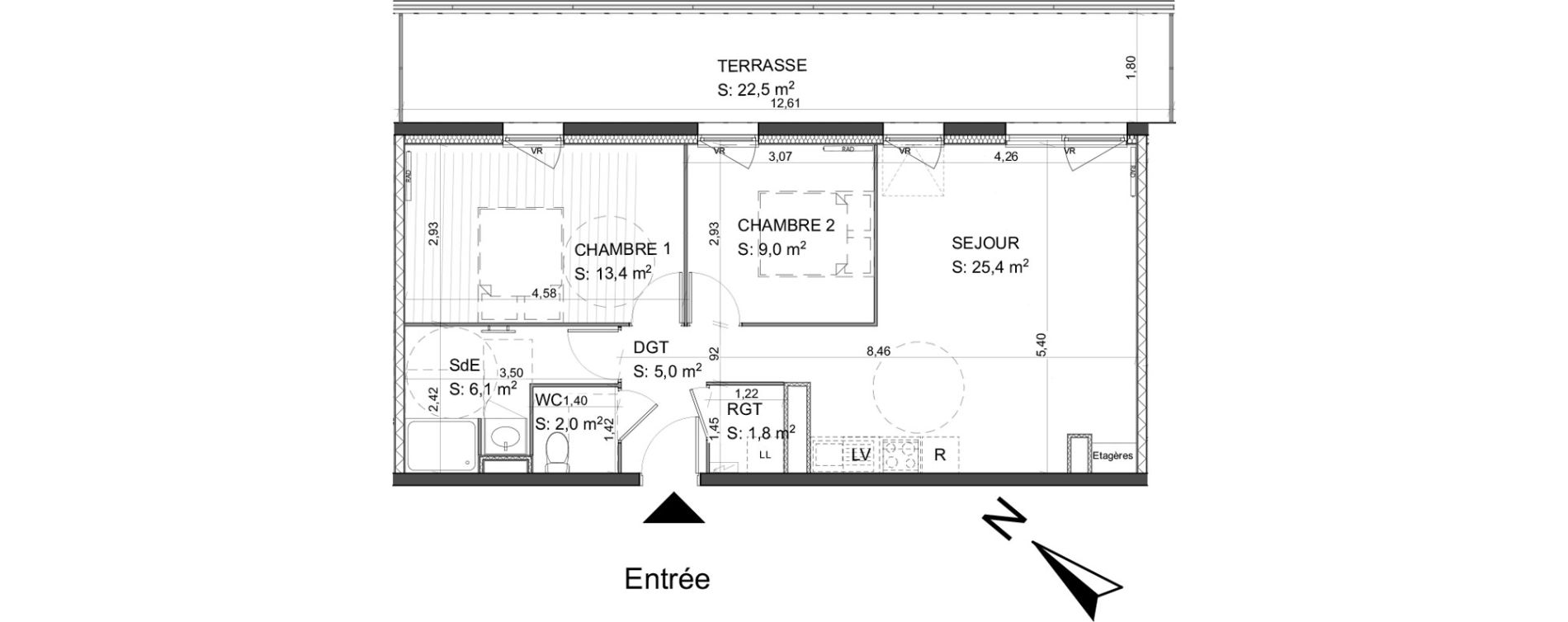 Appartement T3 de 62,70 m2 &agrave; Poitiers Le pont neuf