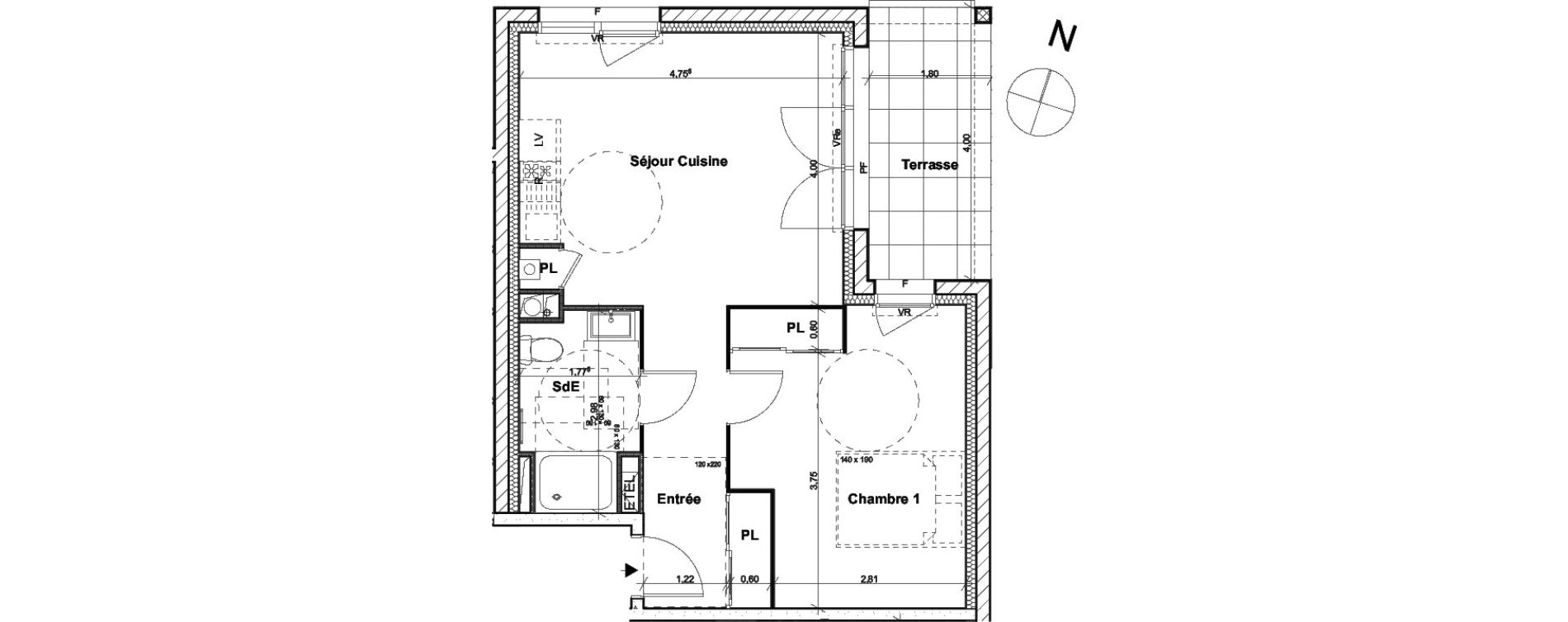 Appartement T2 de 44,02 m2 &agrave; Poitiers Grand maison