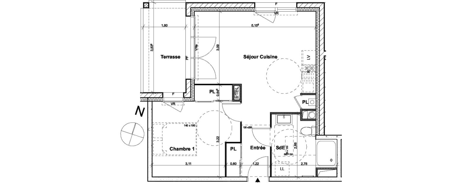 Appartement T2 de 42,06 m2 &agrave; Poitiers Grand maison