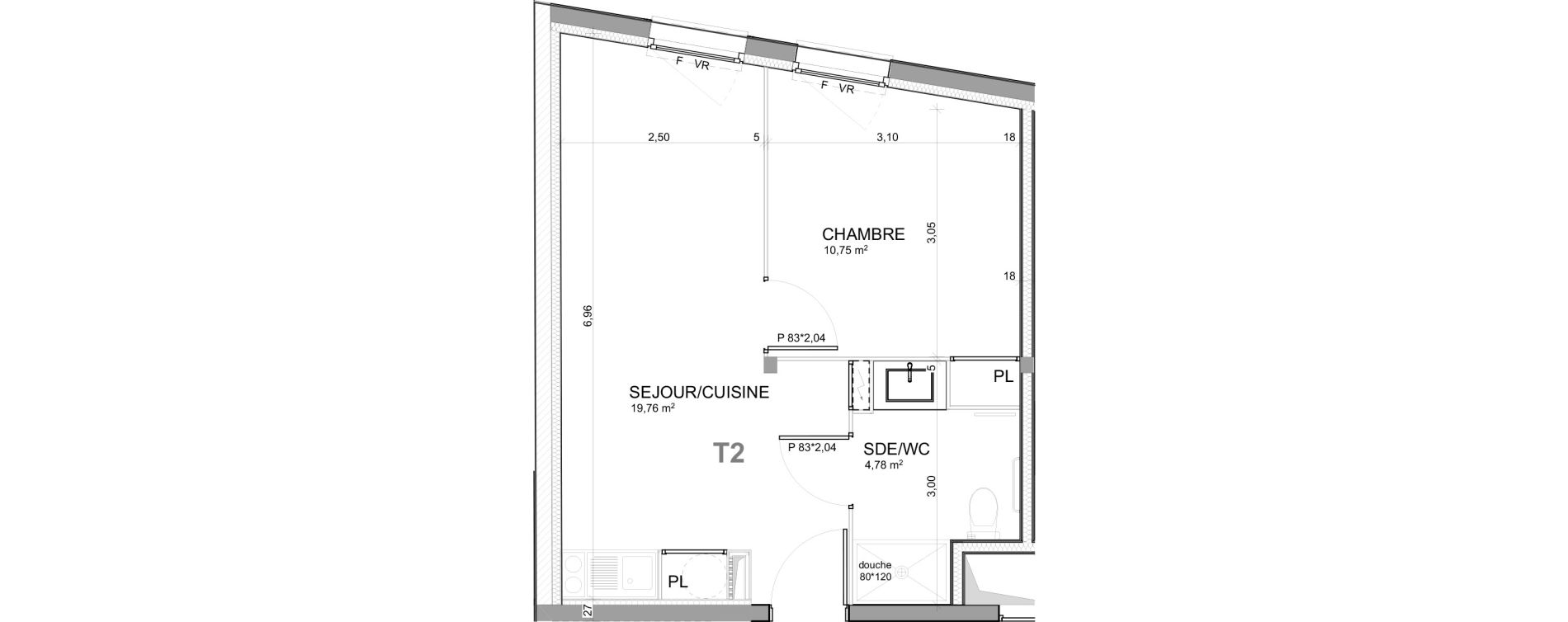 Appartement T2 de 35,29 m2 &agrave; Poitiers Poitiers beaulieu