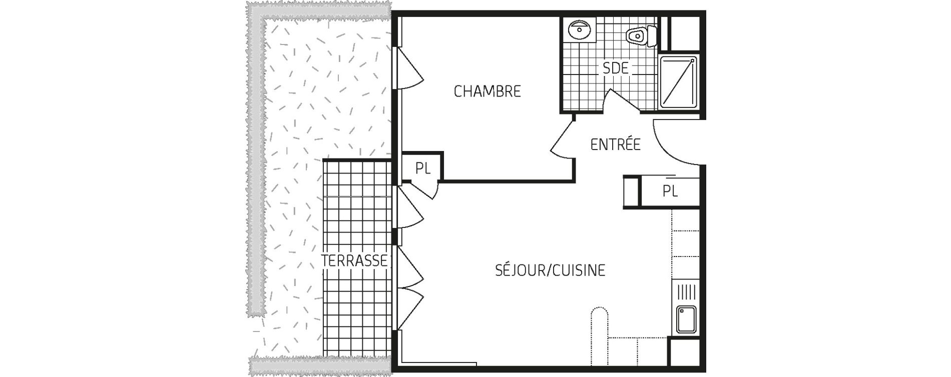 Appartement T2 de 42,43 m2 &agrave; Poitiers Touffenet