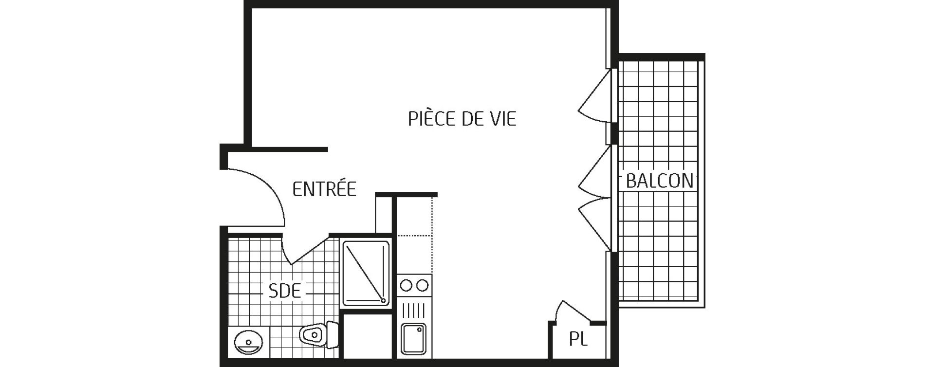 Appartement T1 bis de 31,90 m2 &agrave; Poitiers Touffenet