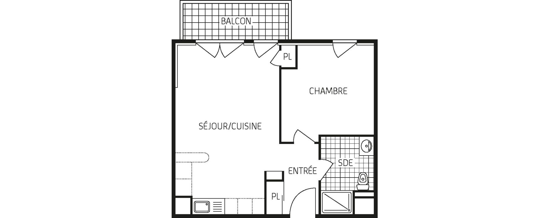 Appartement T2 de 42,43 m2 &agrave; Poitiers Touffenet