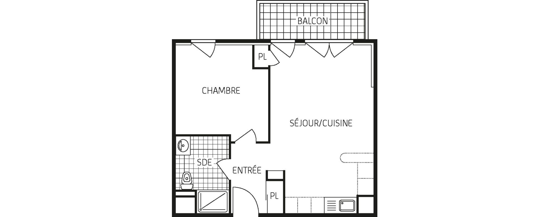 Appartement T2 de 42,37 m2 &agrave; Poitiers Touffenet