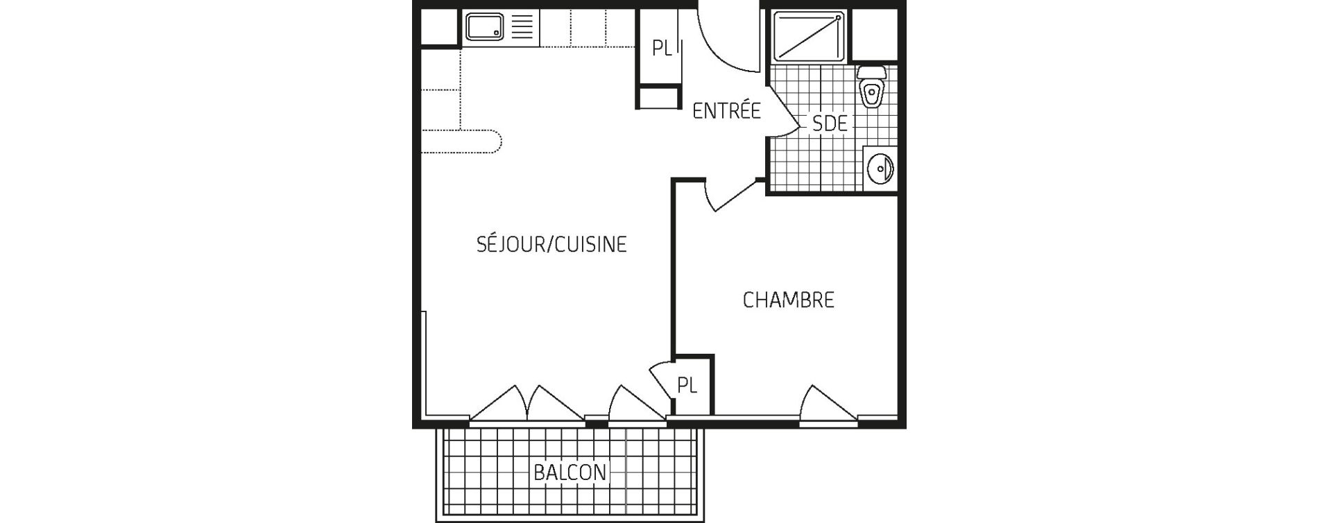 Appartement T2 de 42,42 m2 &agrave; Poitiers Touffenet