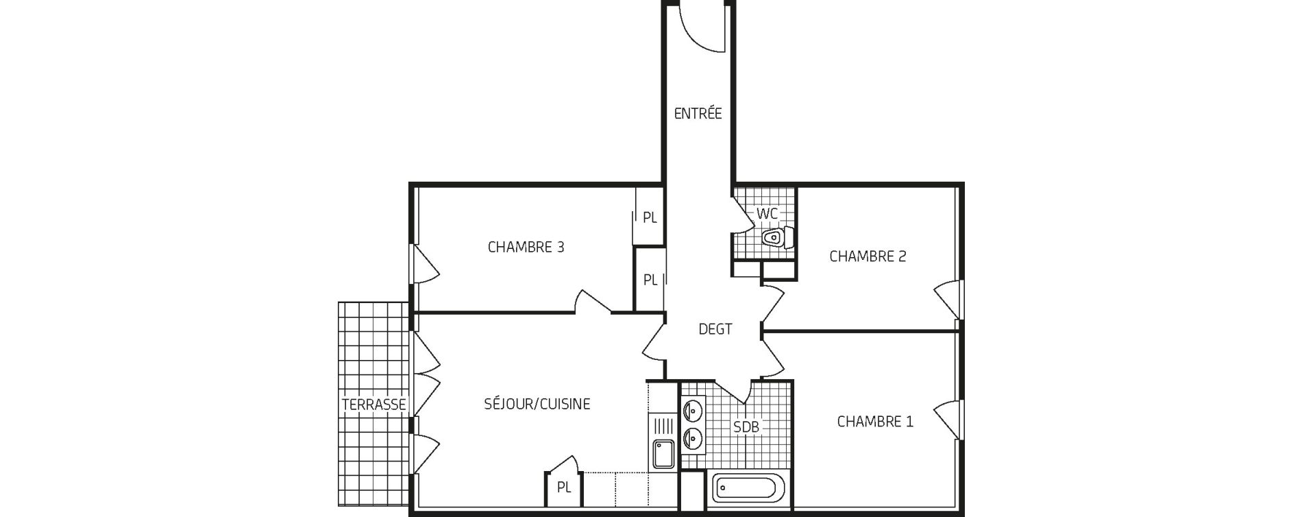 Appartement T4 de 71,12 m2 &agrave; Poitiers Touffenet