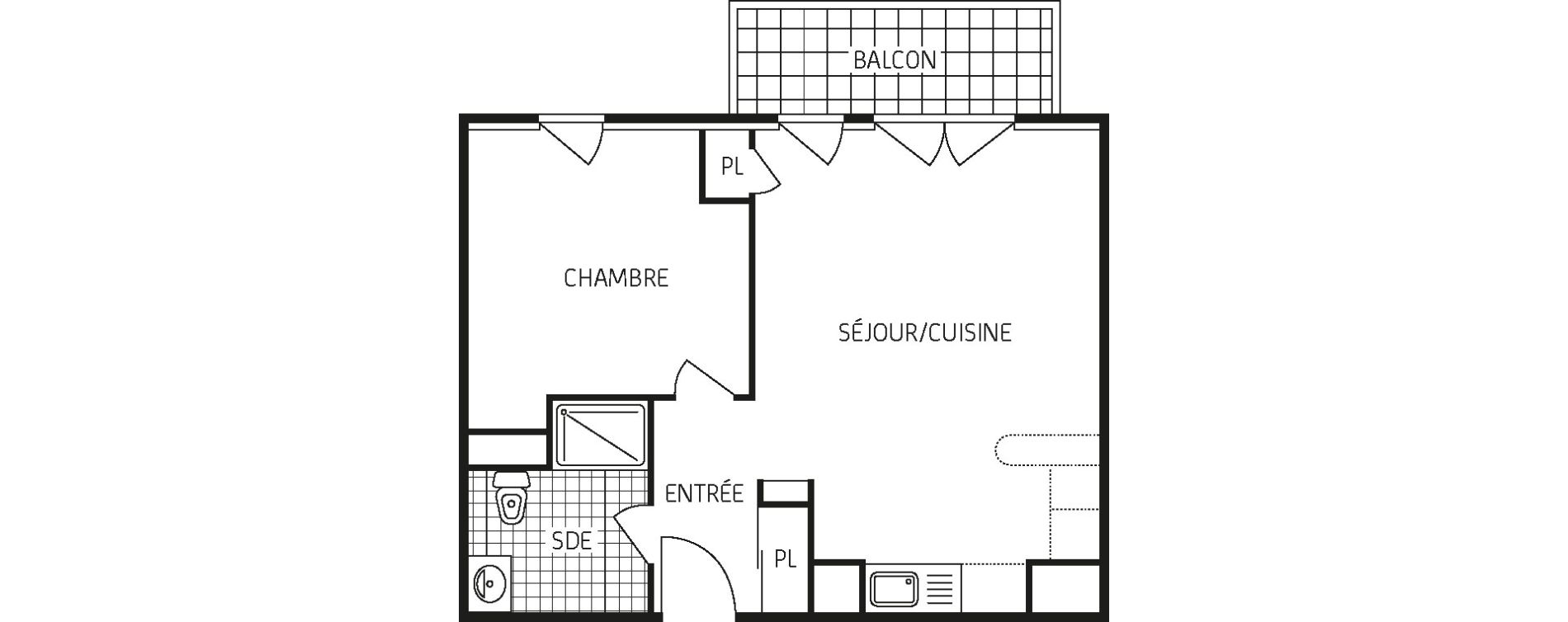 Appartement T2 de 43,33 m2 &agrave; Poitiers Touffenet