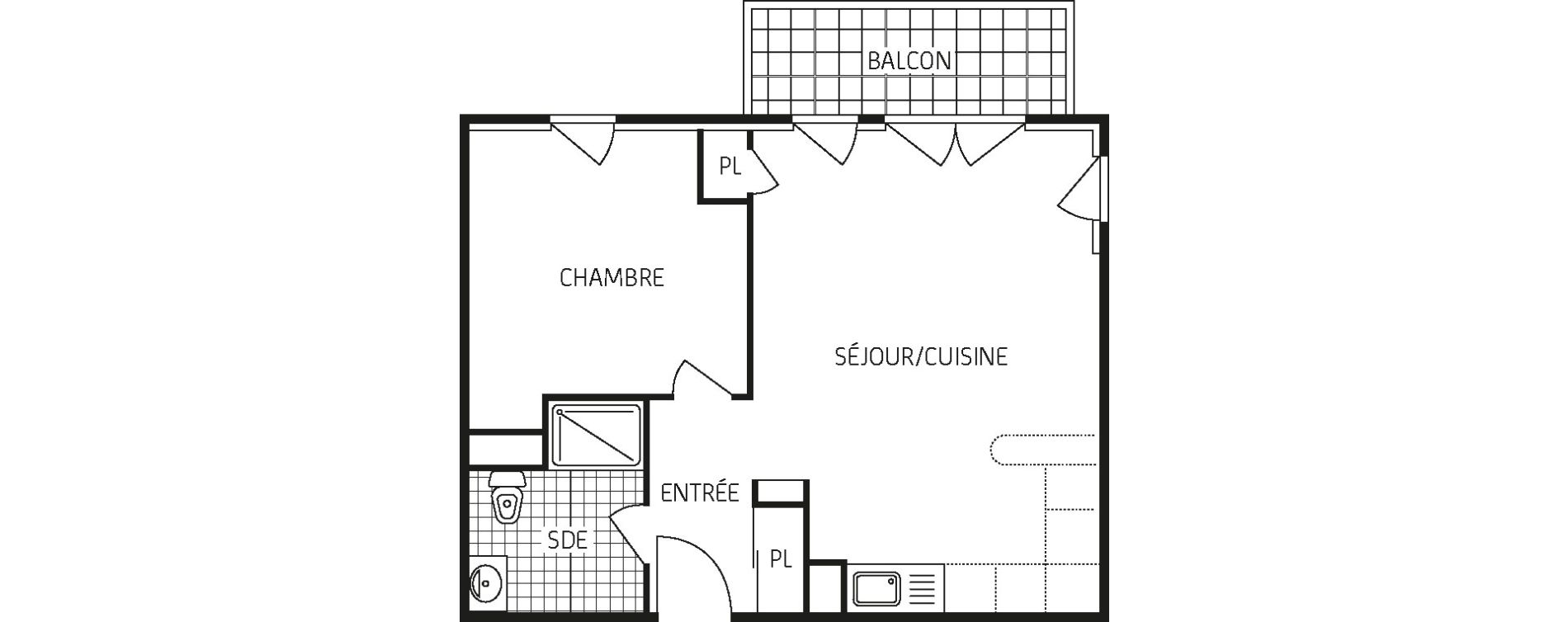 Appartement T2 de 44,07 m2 &agrave; Poitiers Touffenet