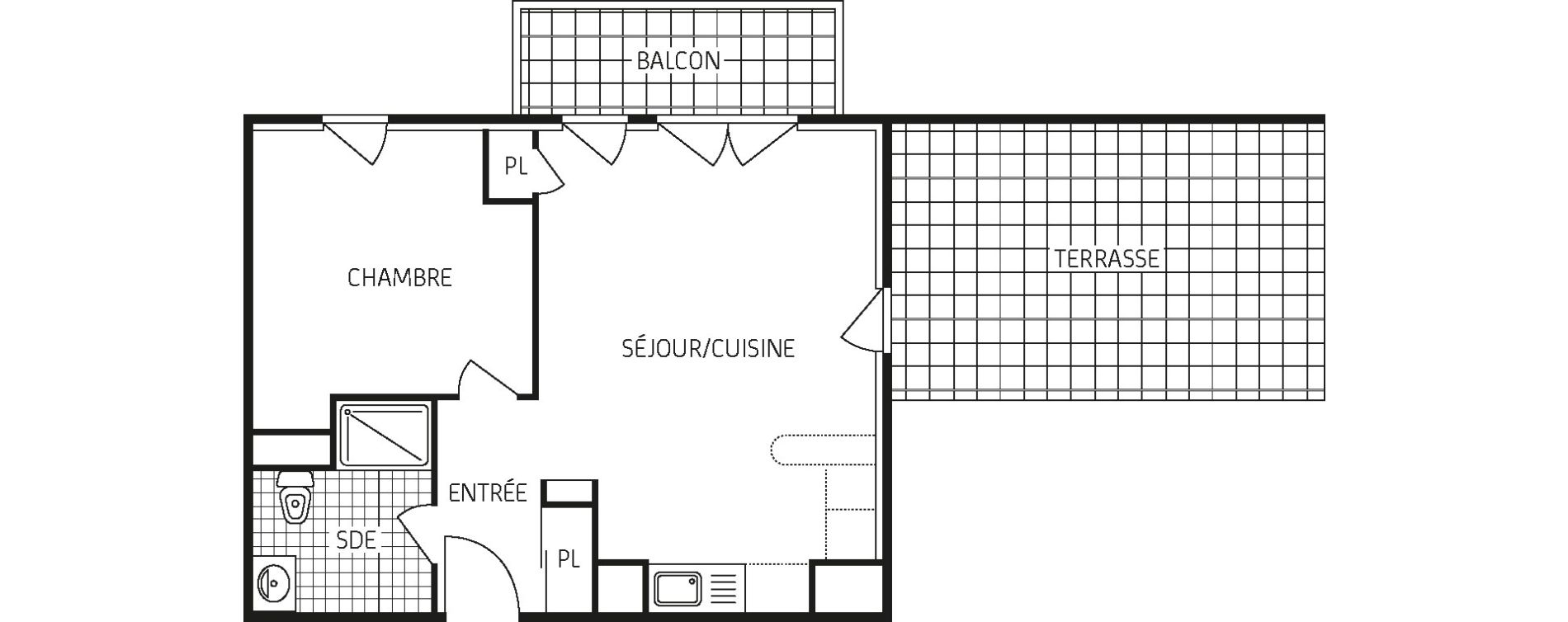 Appartement T2 de 42,49 m2 &agrave; Poitiers Touffenet