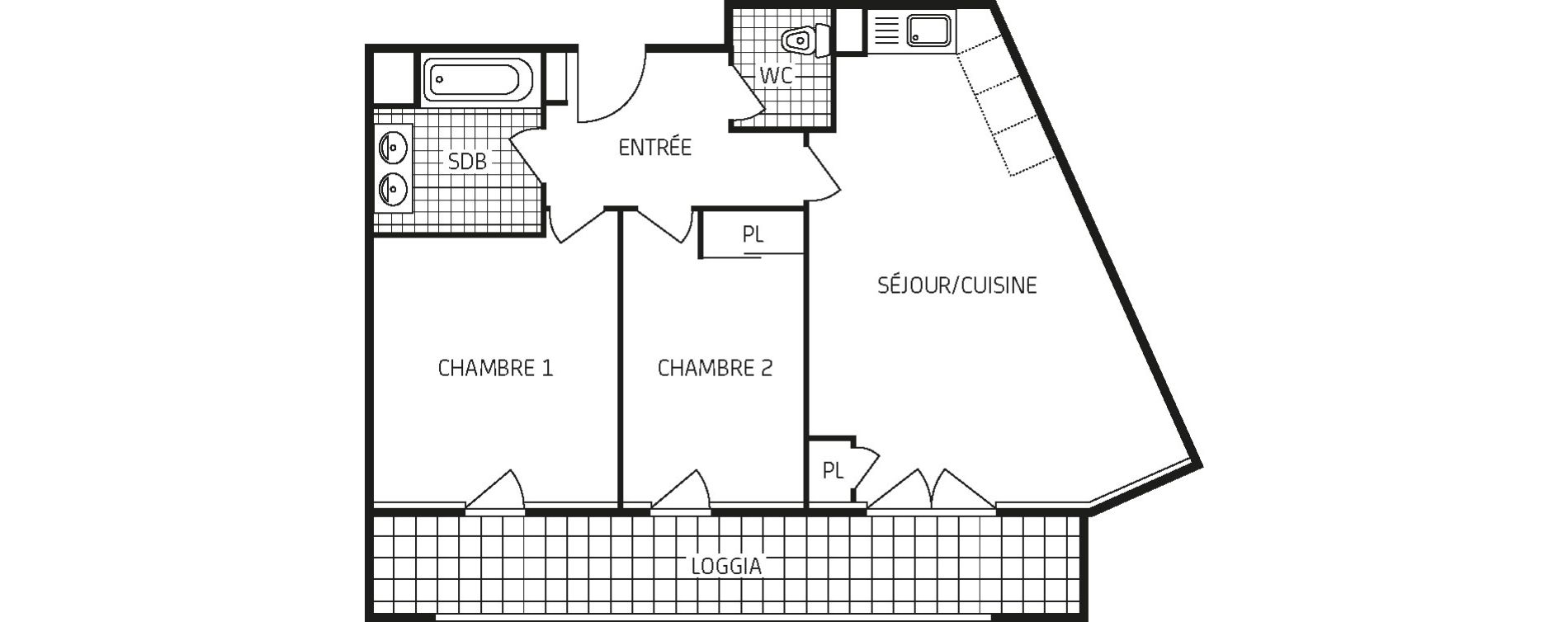Appartement T3 de 58,70 m2 &agrave; Poitiers Touffenet