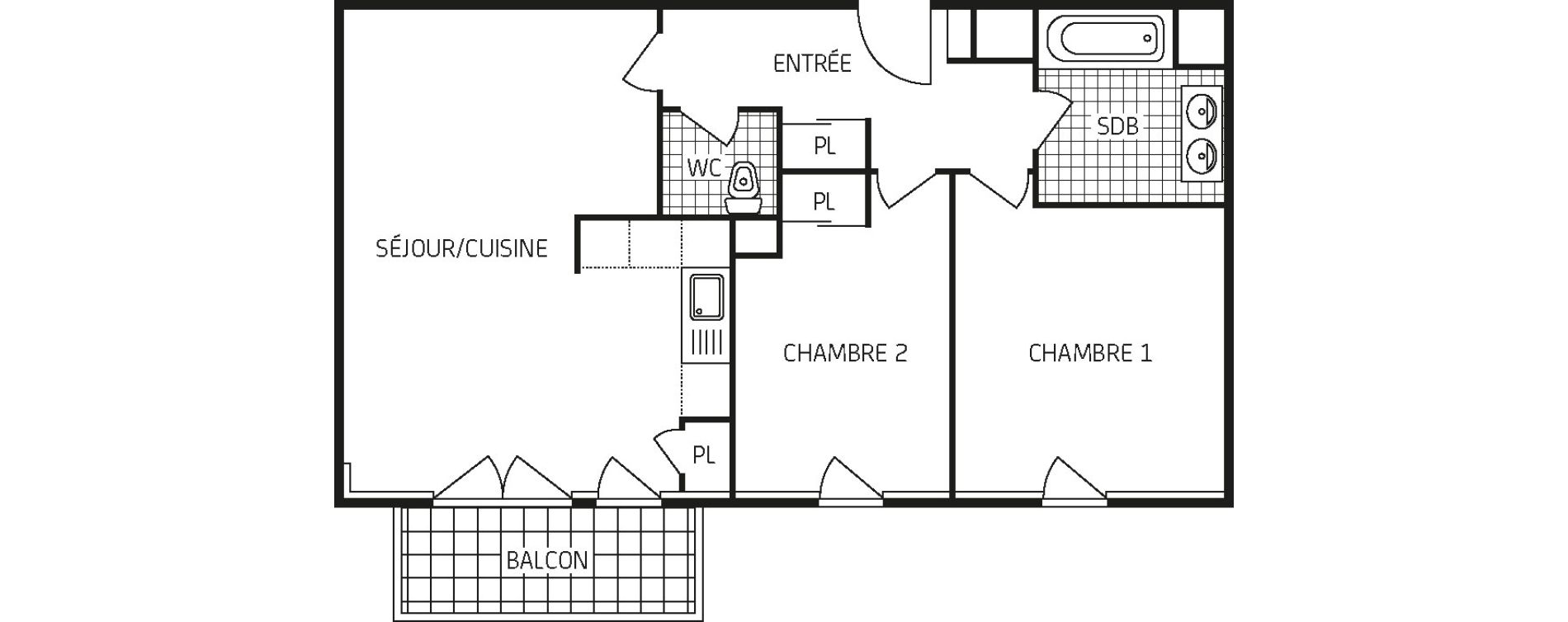 Appartement T3 de 62,69 m2 à Poitiers Touffenet