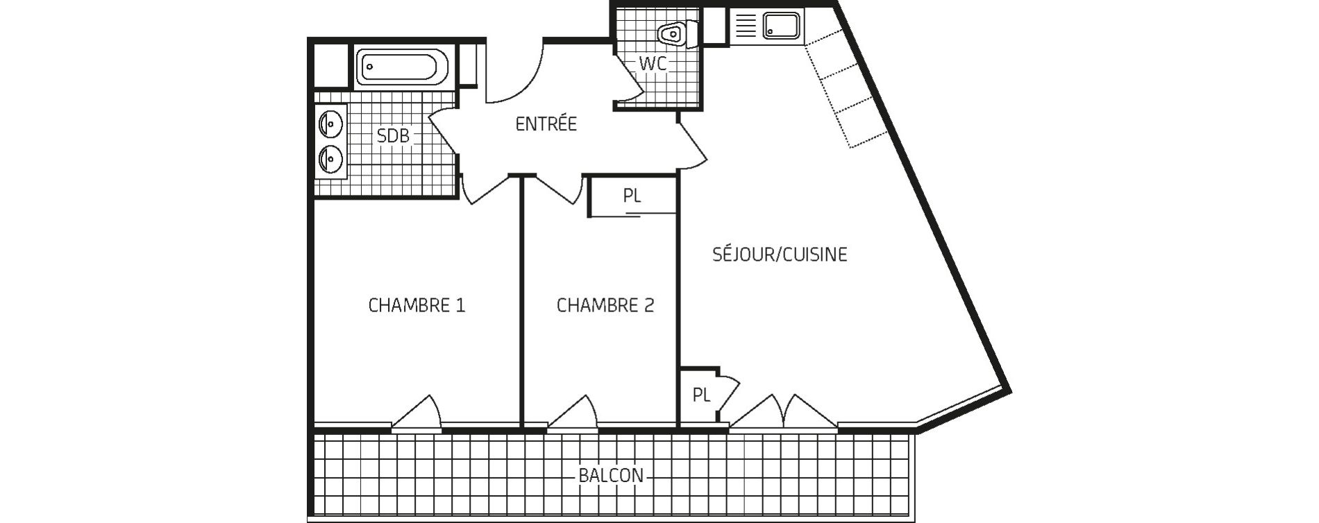 Appartement T3 de 58,70 m2 &agrave; Poitiers Touffenet