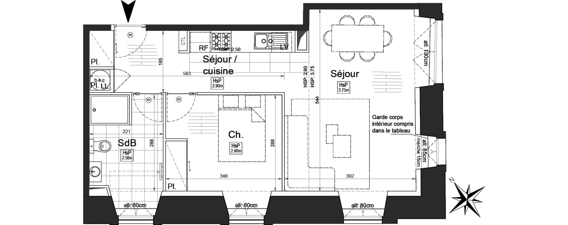 Appartement T2 de 47,15 m2 &agrave; Poitiers Les trois quartiers