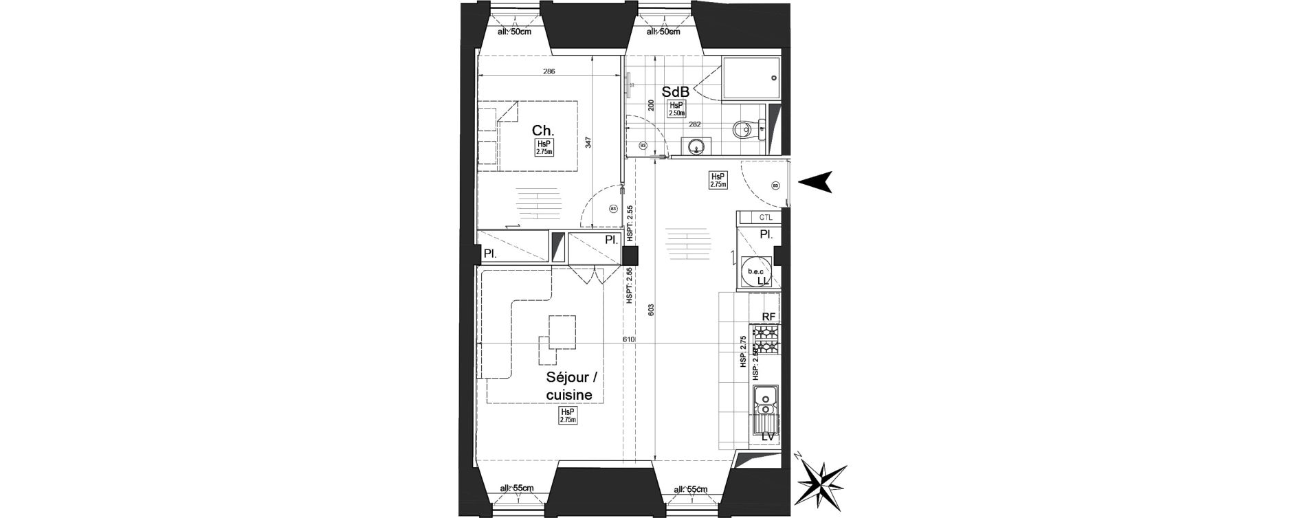 Appartement T2 de 47,15 m2 &agrave; Poitiers Les trois quartiers