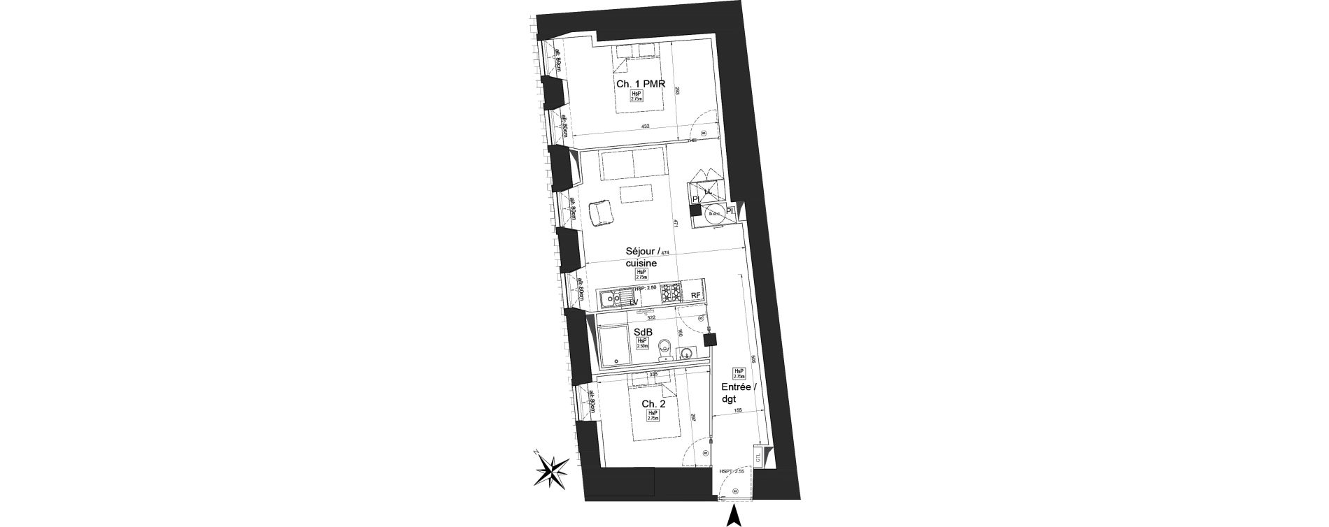 Appartement T3 de 54,95 m2 &agrave; Poitiers Les trois quartiers