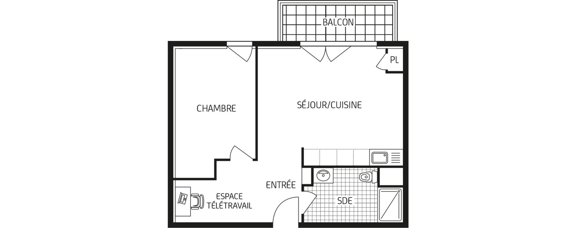 Appartement T2 de 46,56 m2 &agrave; Poitiers Grand maison