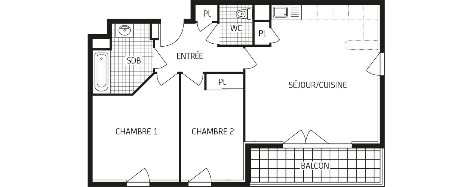Appartement T3 de 61,55 m2 &agrave; Poitiers Grand maison