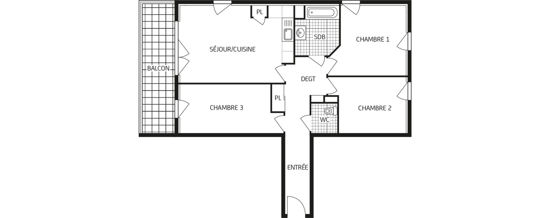 Appartement T4 de 72,33 m2 &agrave; Poitiers Grand maison