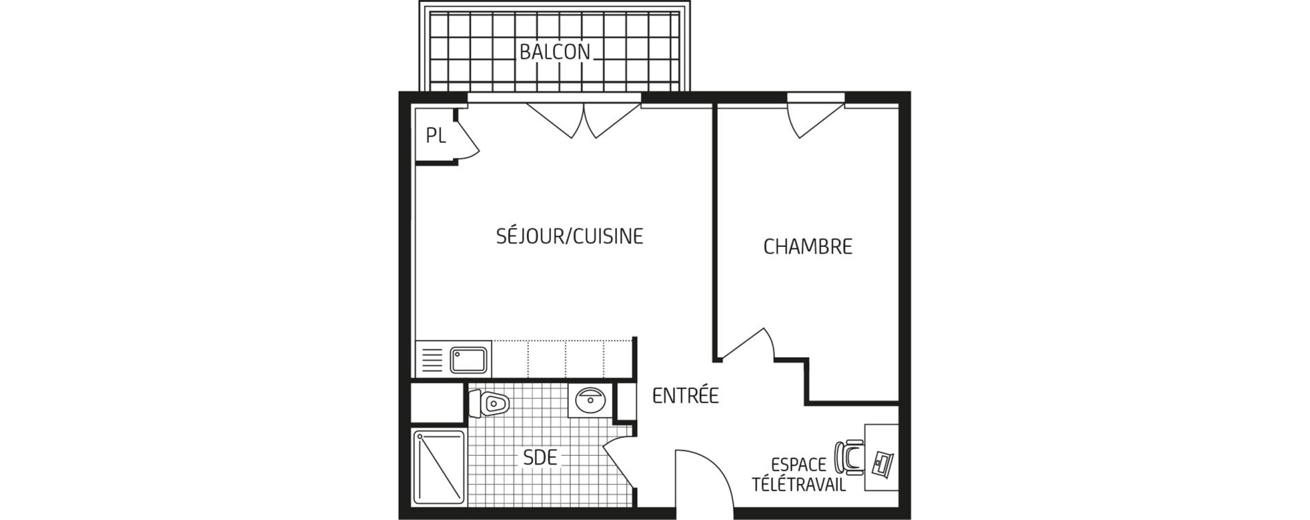 Appartement T2 de 43,38 m2 &agrave; Poitiers Grand maison