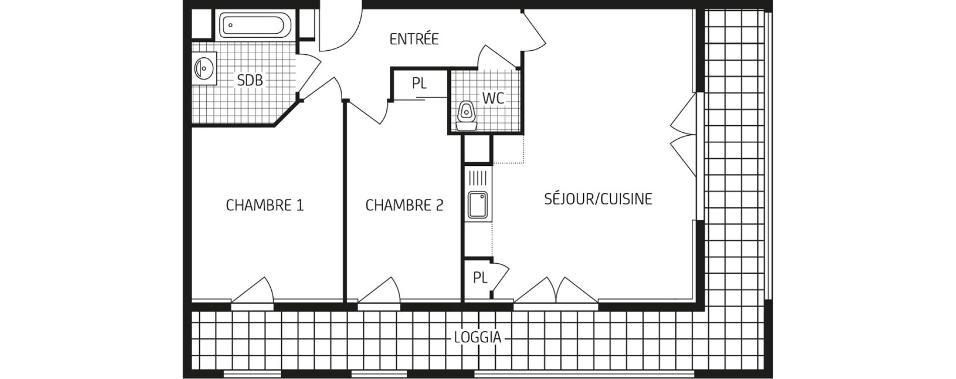 Appartement T3 de 60,32 m2 &agrave; Poitiers Grand maison