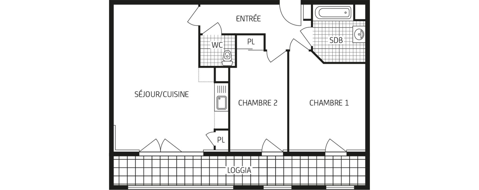 Appartement T3 de 60,94 m2 &agrave; Poitiers Grand maison
