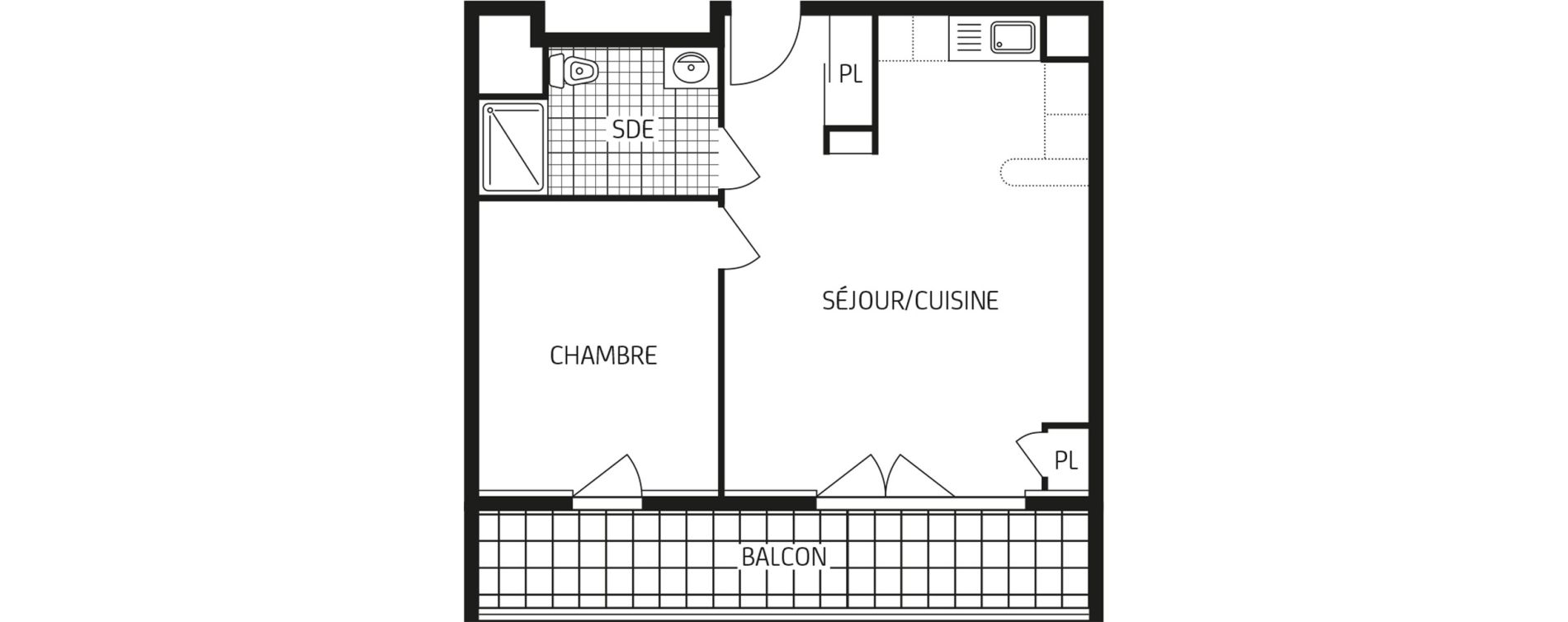 Appartement T2 de 44,17 m2 &agrave; Poitiers Grand maison
