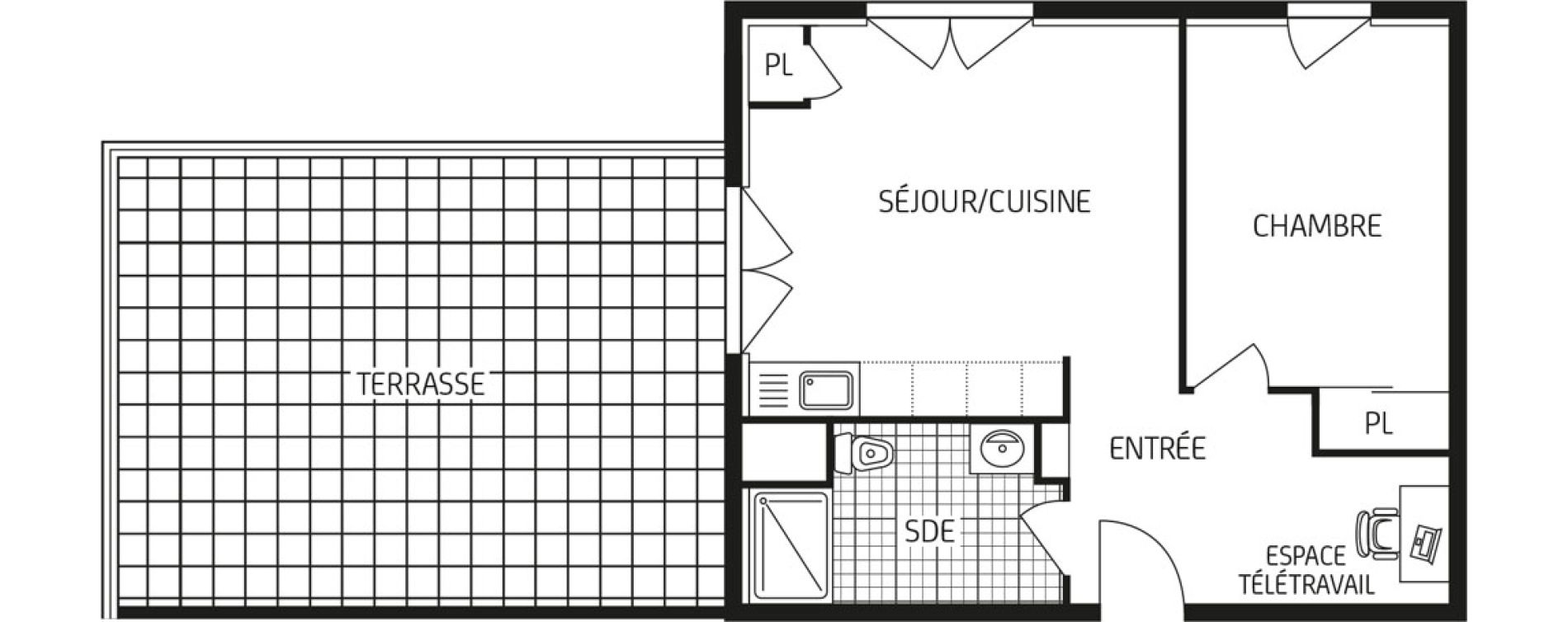Appartement T2 de 43,15 m2 &agrave; Poitiers Grand maison