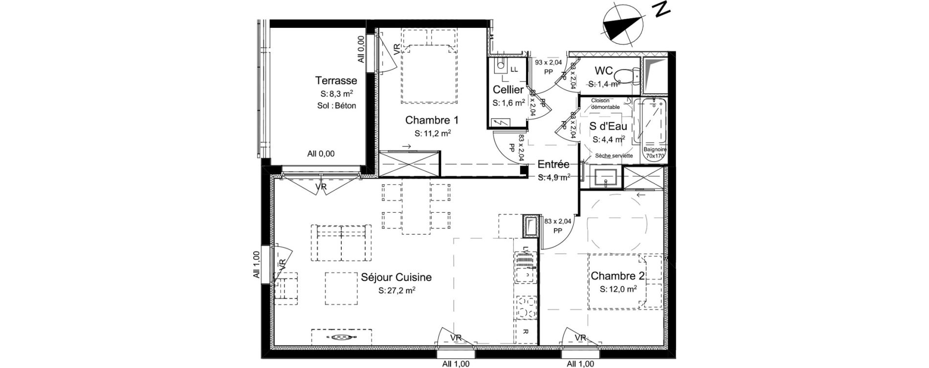 Appartement T3 de 62,70 m2 &agrave; Poitiers Beaulieu