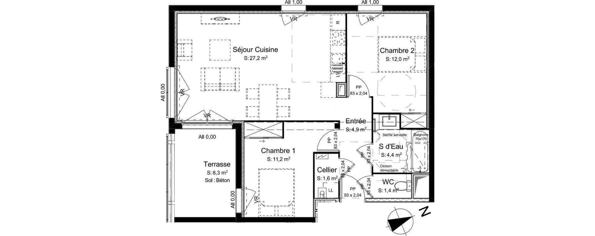 Appartement T3 de 62,70 m2 &agrave; Poitiers Beaulieu