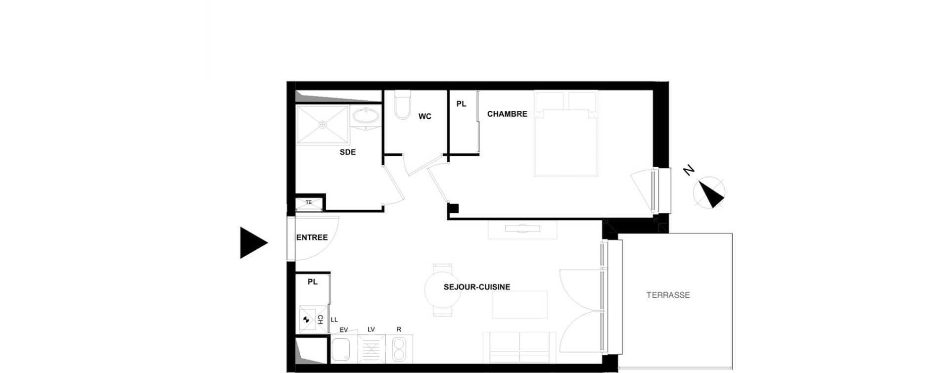 Appartement T2 de 41,25 m2 &agrave; Poitiers Saint eloi - breuil mingot