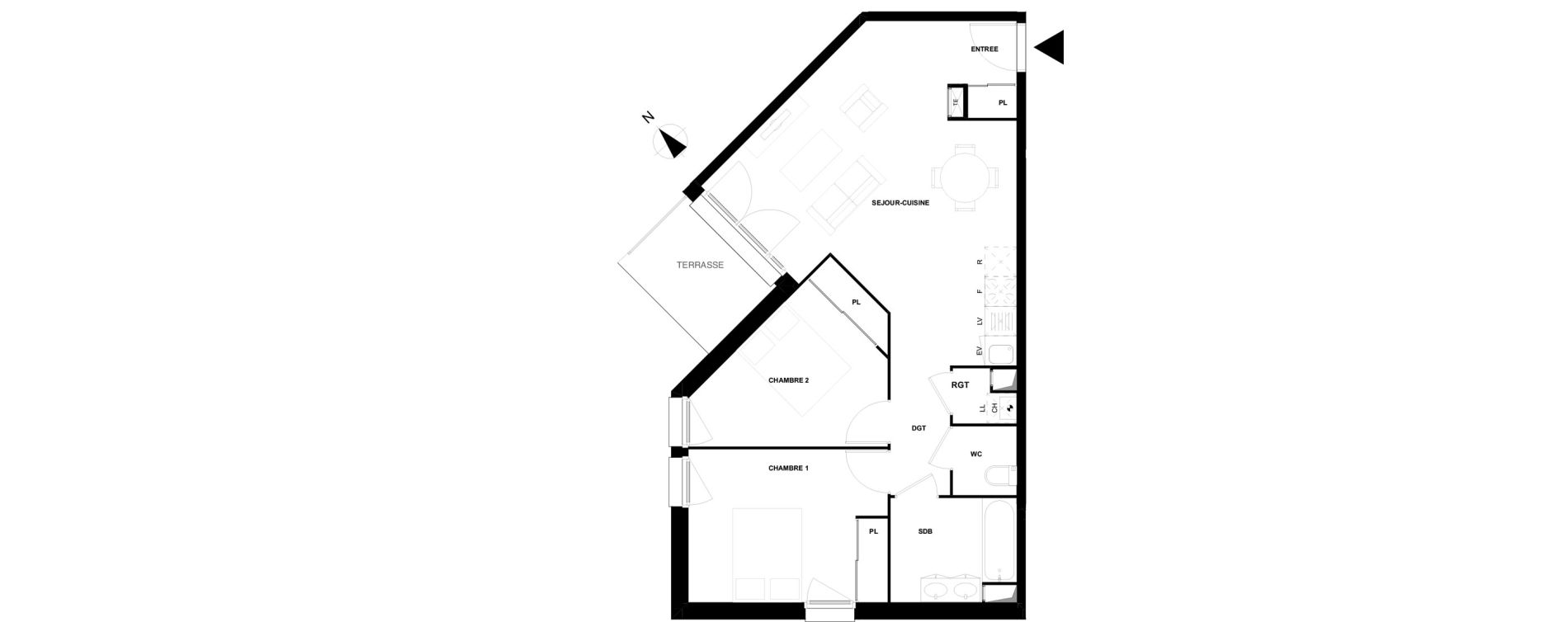 Appartement T3 de 64,49 m2 &agrave; Poitiers Saint eloi - breuil mingot