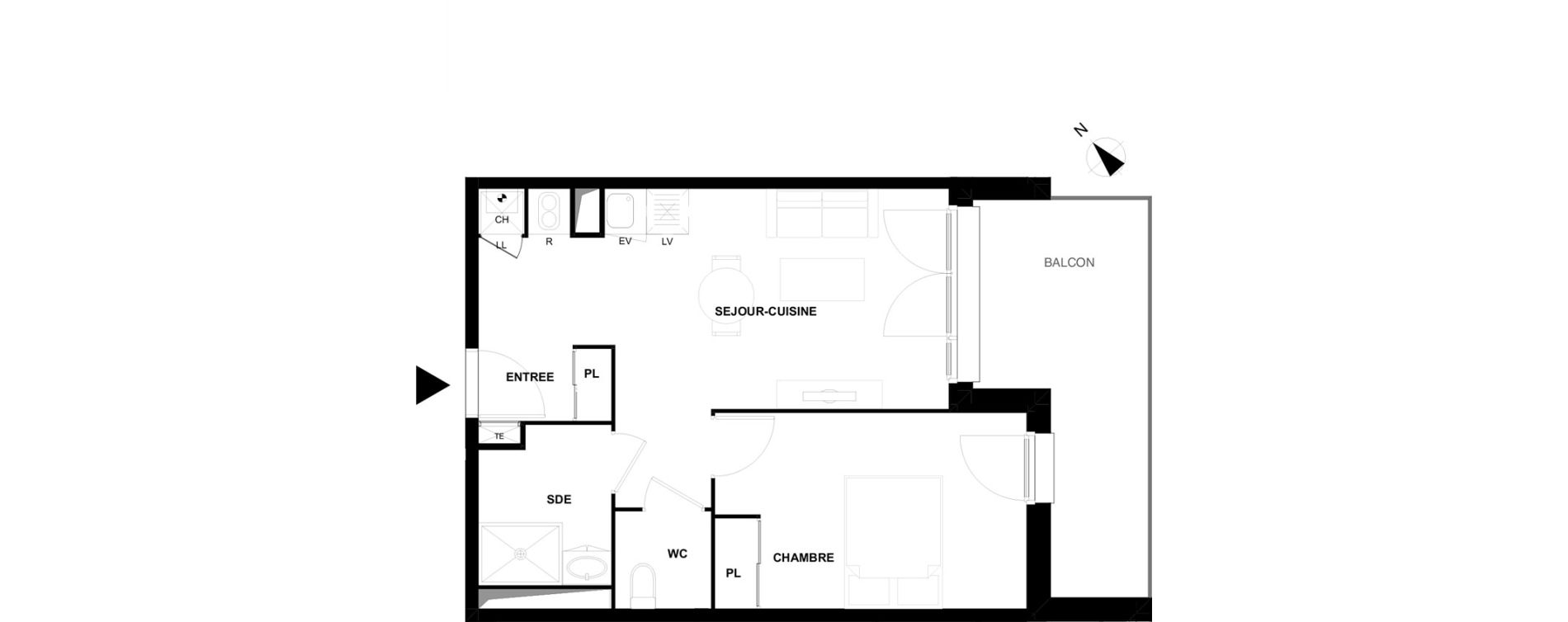 Appartement T2 de 41,31 m2 &agrave; Poitiers Saint eloi - breuil mingot