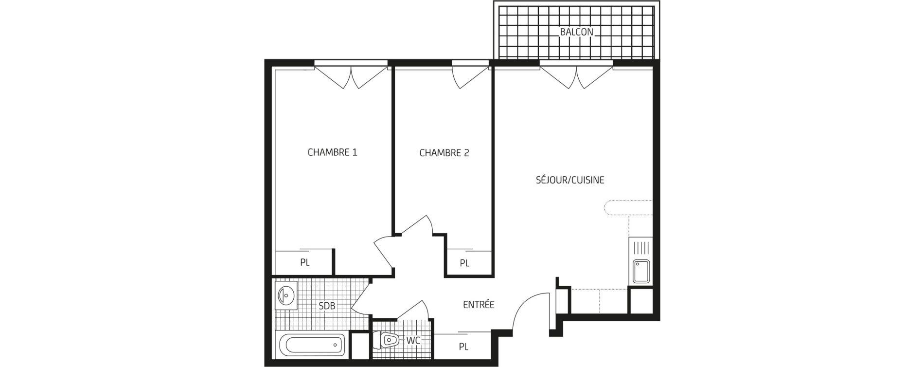 Appartement T3 de 58,27 m2 &agrave; Poitiers La demi-lune