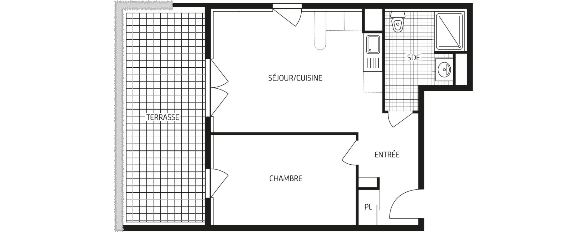 Appartement T2 de 42,74 m2 &agrave; Poitiers La demi-lune