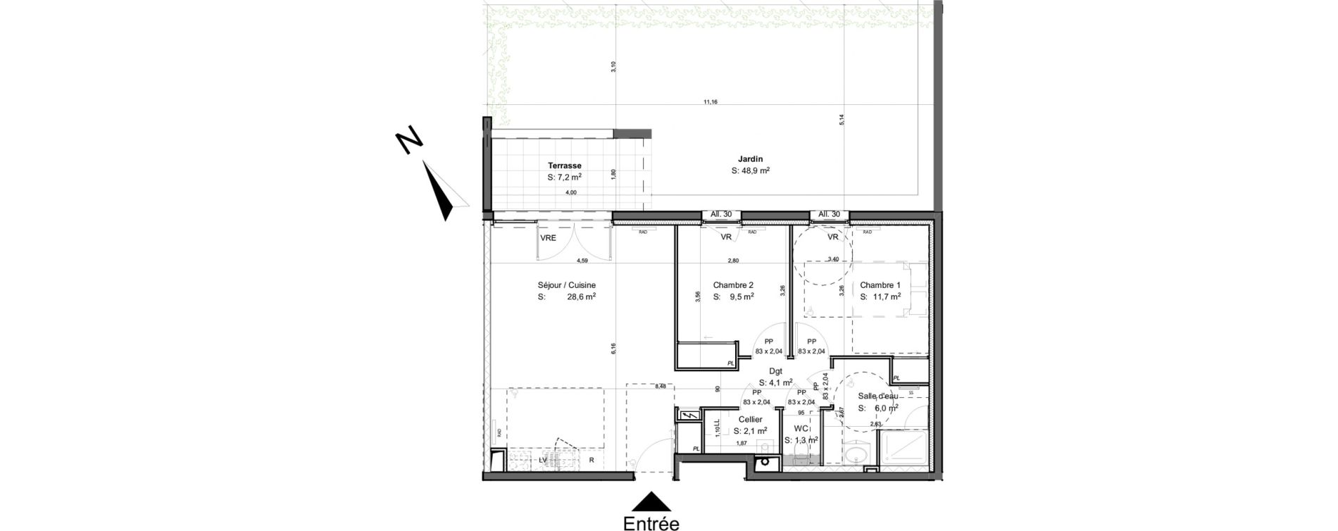 Appartement T3 de 63,30 m2 &agrave; Saint-Beno&icirc;t Ermitage