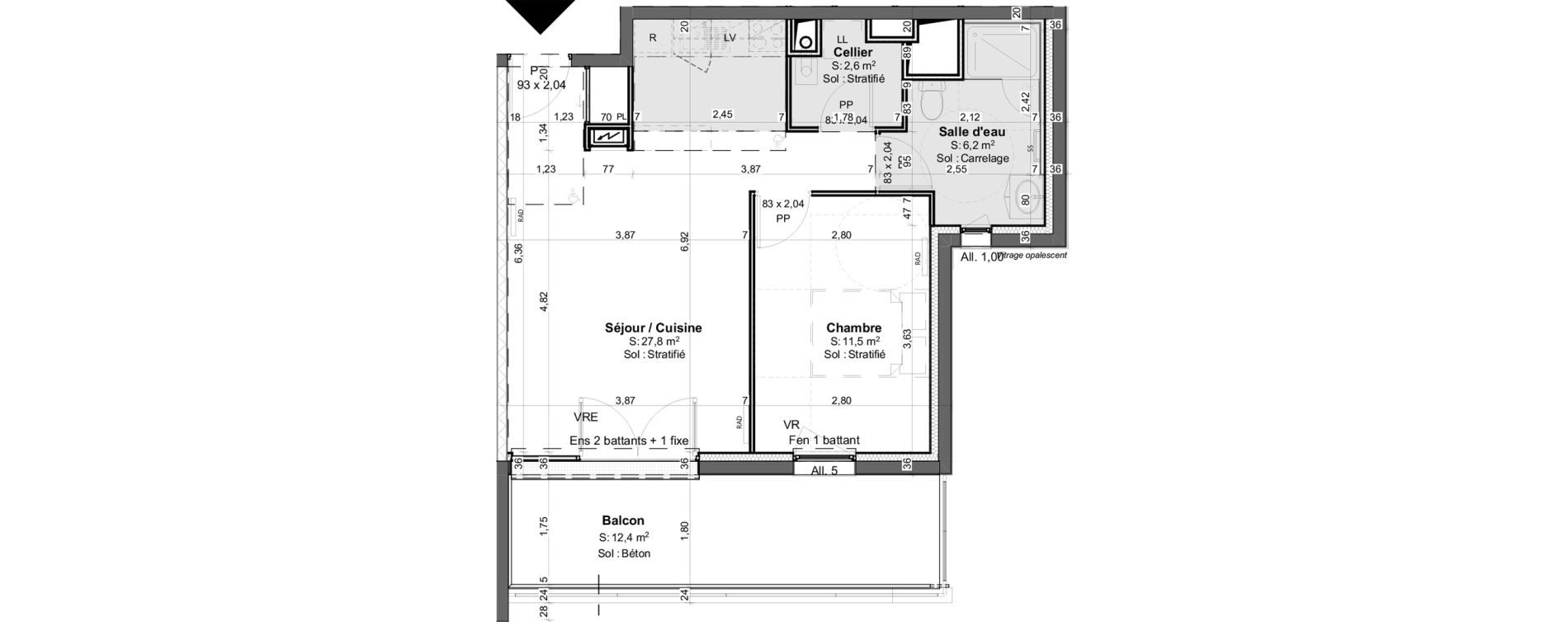 Appartement T2 de 48,10 m2 &agrave; Saint-Beno&icirc;t Ermitage