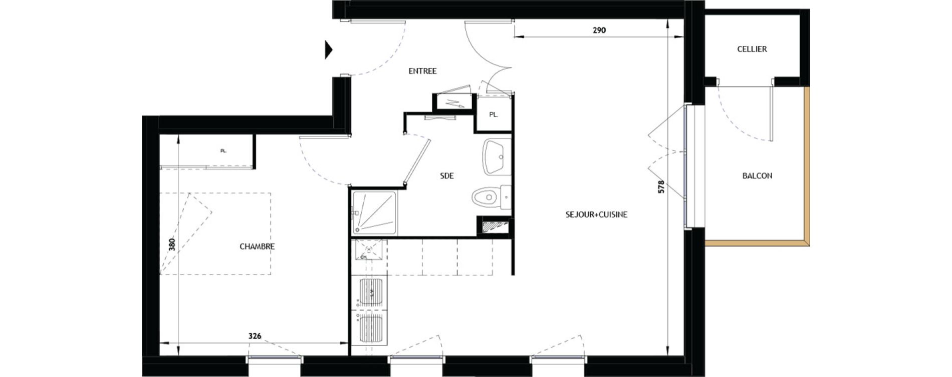 Appartement T2 de 44,16 m2 &agrave; Vouneuil-Sous-Biard Centre