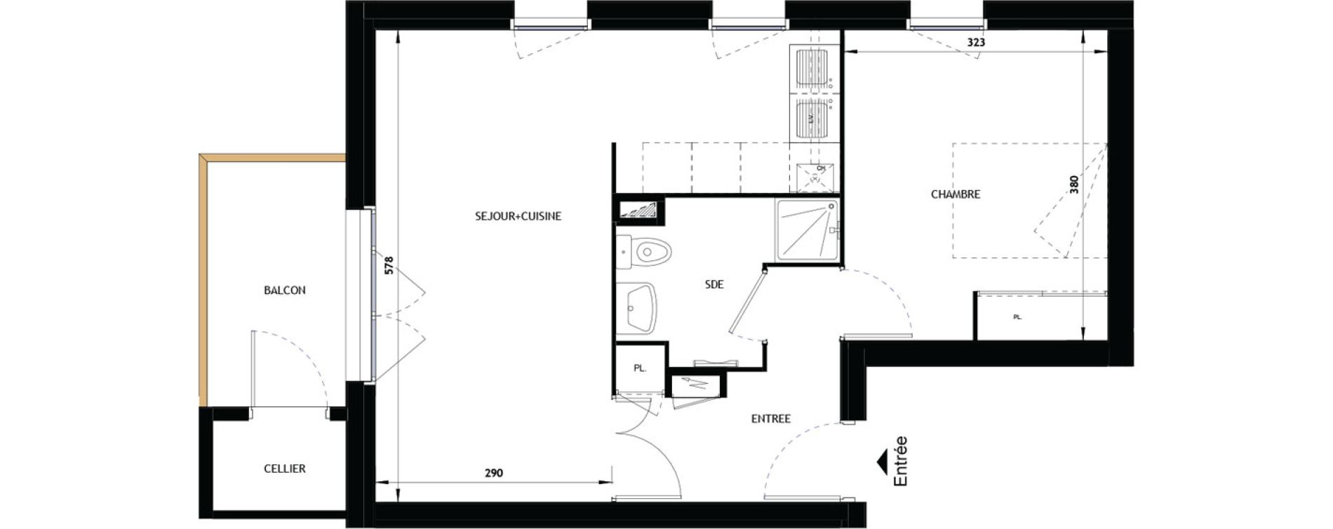 Appartement T2 de 44,16 m2 &agrave; Vouneuil-Sous-Biard Centre