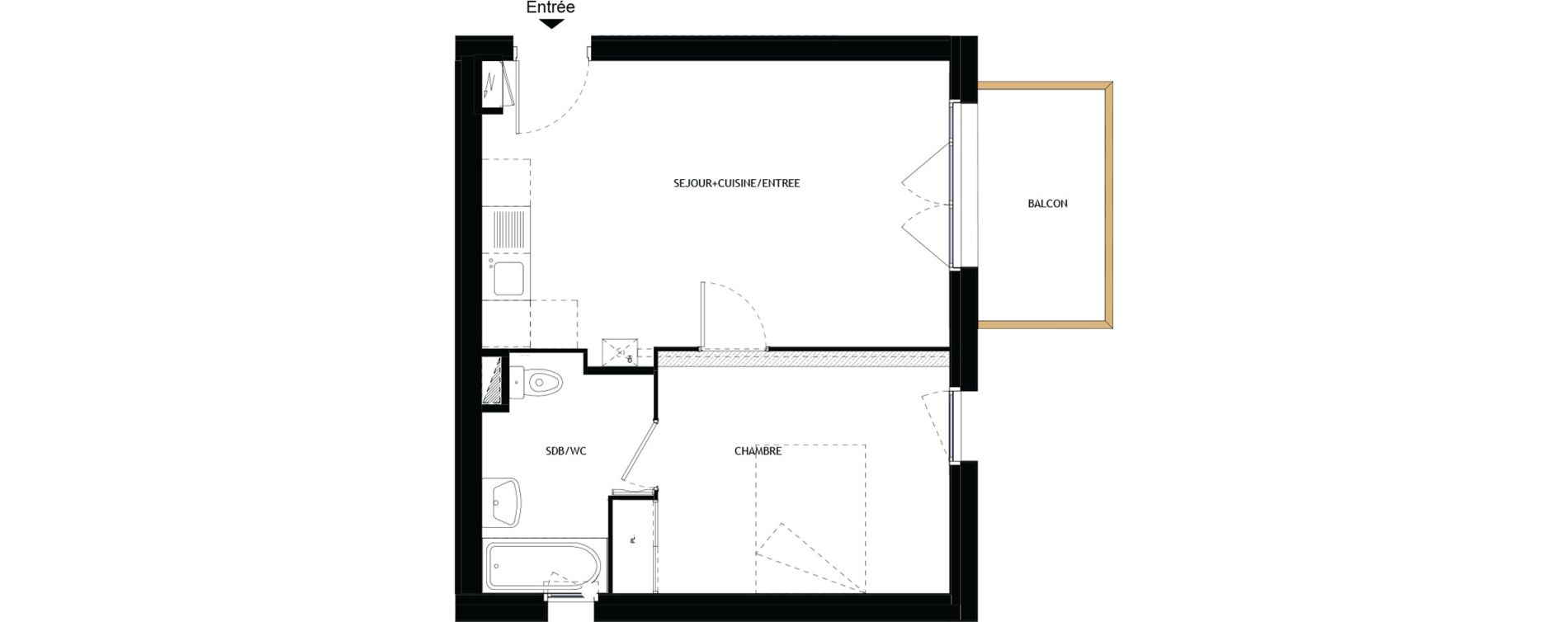 Appartement T2 de 39,73 m2 &agrave; Vouneuil-Sous-Biard Centre