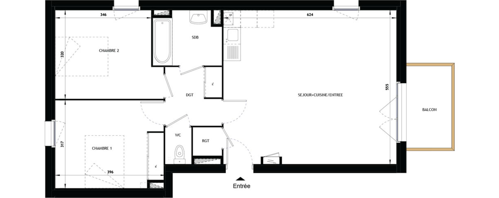 Appartement T3 de 69,35 m2 &agrave; Vouneuil-Sous-Biard Centre